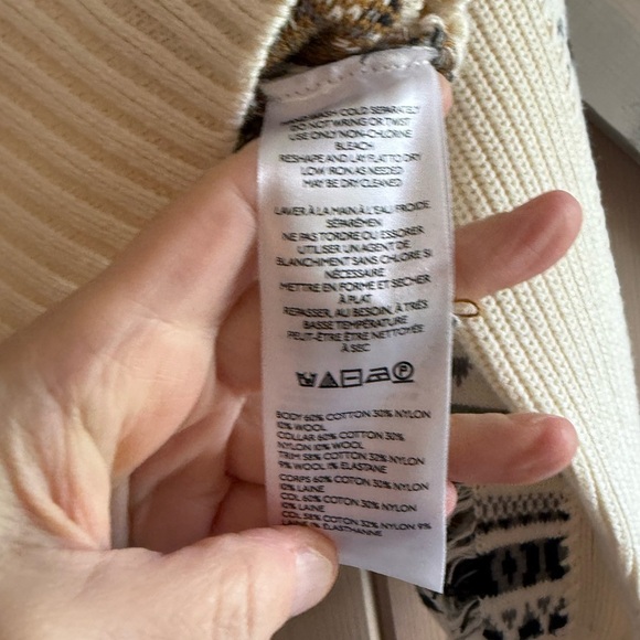 NWOT Pilcro Fringe Zip-front Turtleneck Sweater - Picture 4 of 6